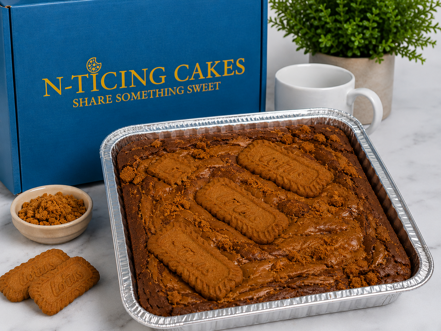 Lotus biscoff brownie slab