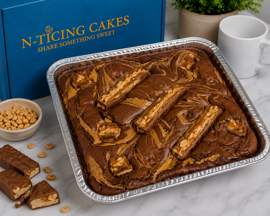 Snickers brownie slab