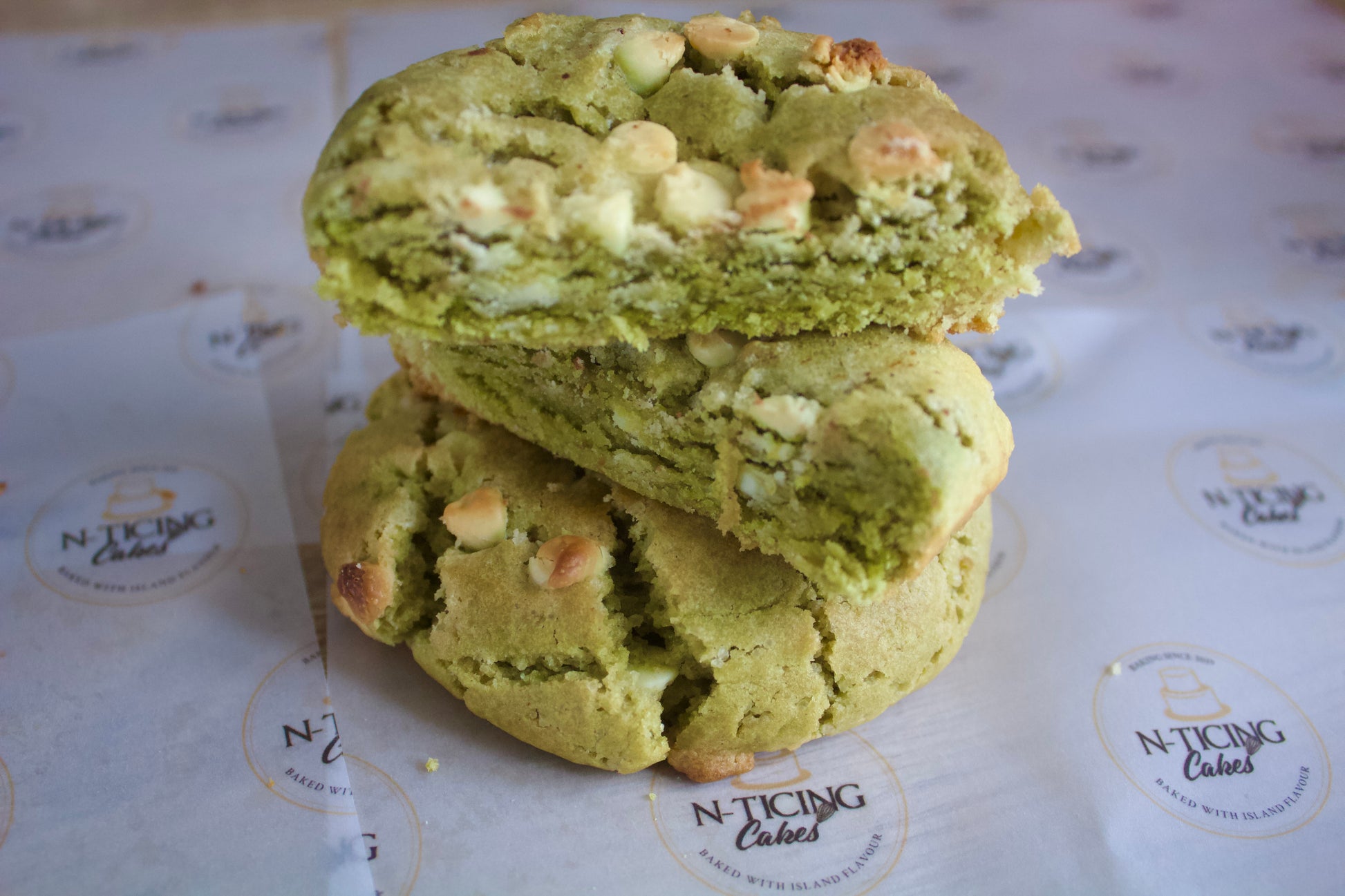 Pistachio Matcha Chocolate Chip Cookie