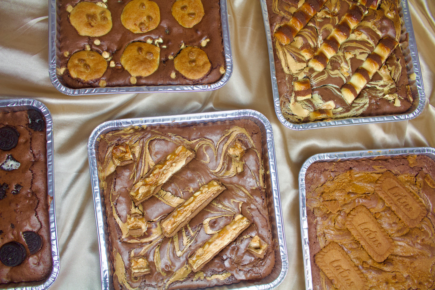 White chocolate chip cookie stuffed brownie slab