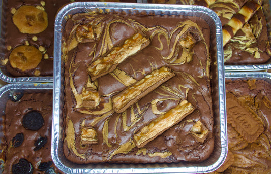 Snickers brownie slab