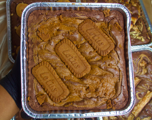 Lotus biscoff brownie slab